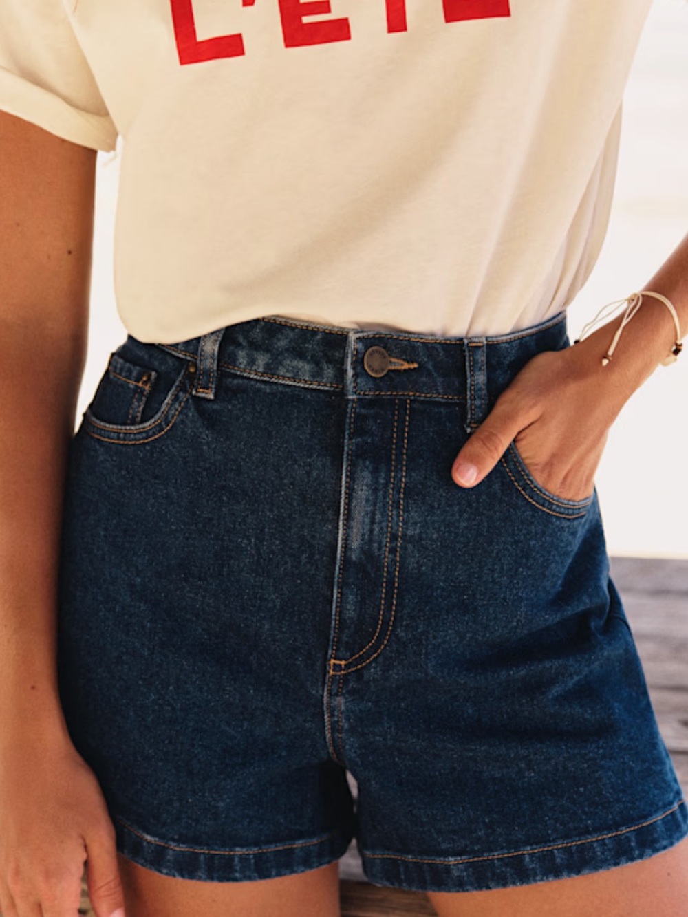 NWT SEZANE LE CITY SHORTS DARK BLUE